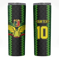 Custom Mali Football Skinny Tumbler Les Aigles-Green Gold and Red