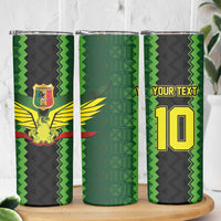 Custom Mali Football Skinny Tumbler Les Aigles-Green Gold and Red