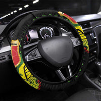 Mali Football Steering Wheel Cover Les Aigles-Green Gold and Red