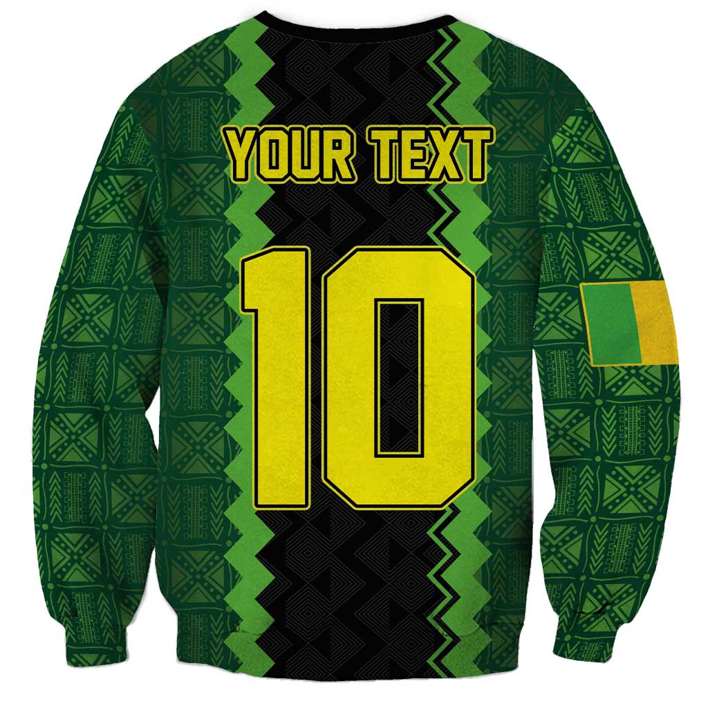 Custom Mali Football Sweatshirt Les Aigles-Green Gold and Red