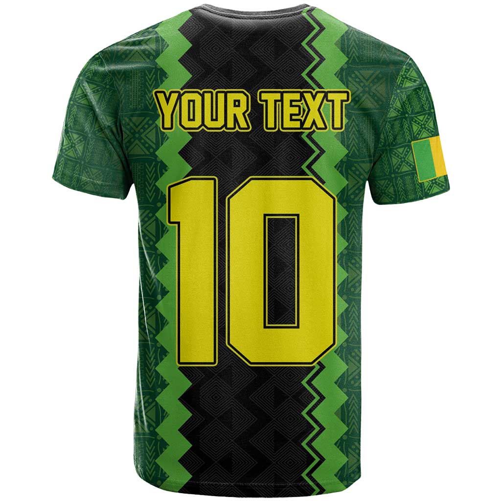Custom Mali Football T Shirt Les Aigles-Green Gold and Red