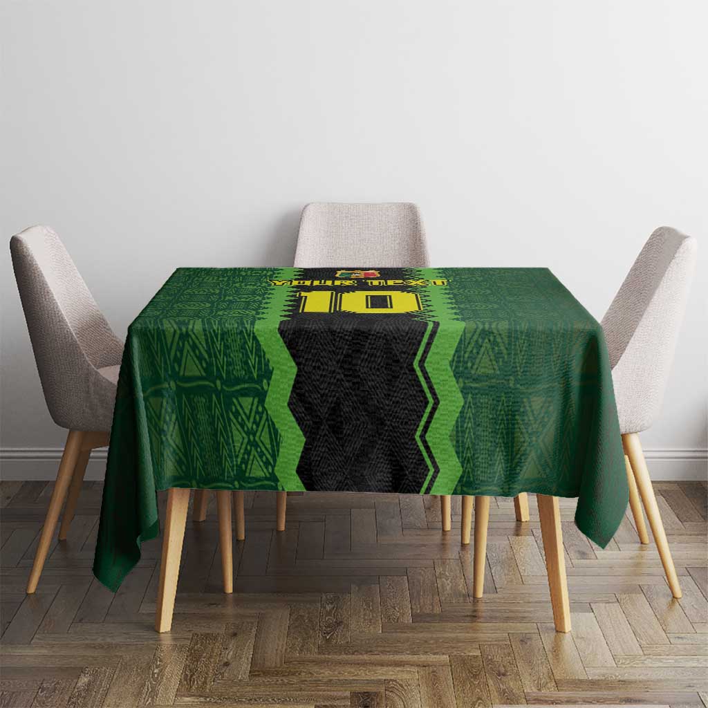 Custom Mali Football Tablecloth Les Aigles-Green Gold and Red