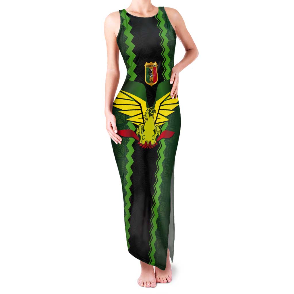 Custom Mali Football Tank Maxi Dress Les Aigles-Green Gold and Red