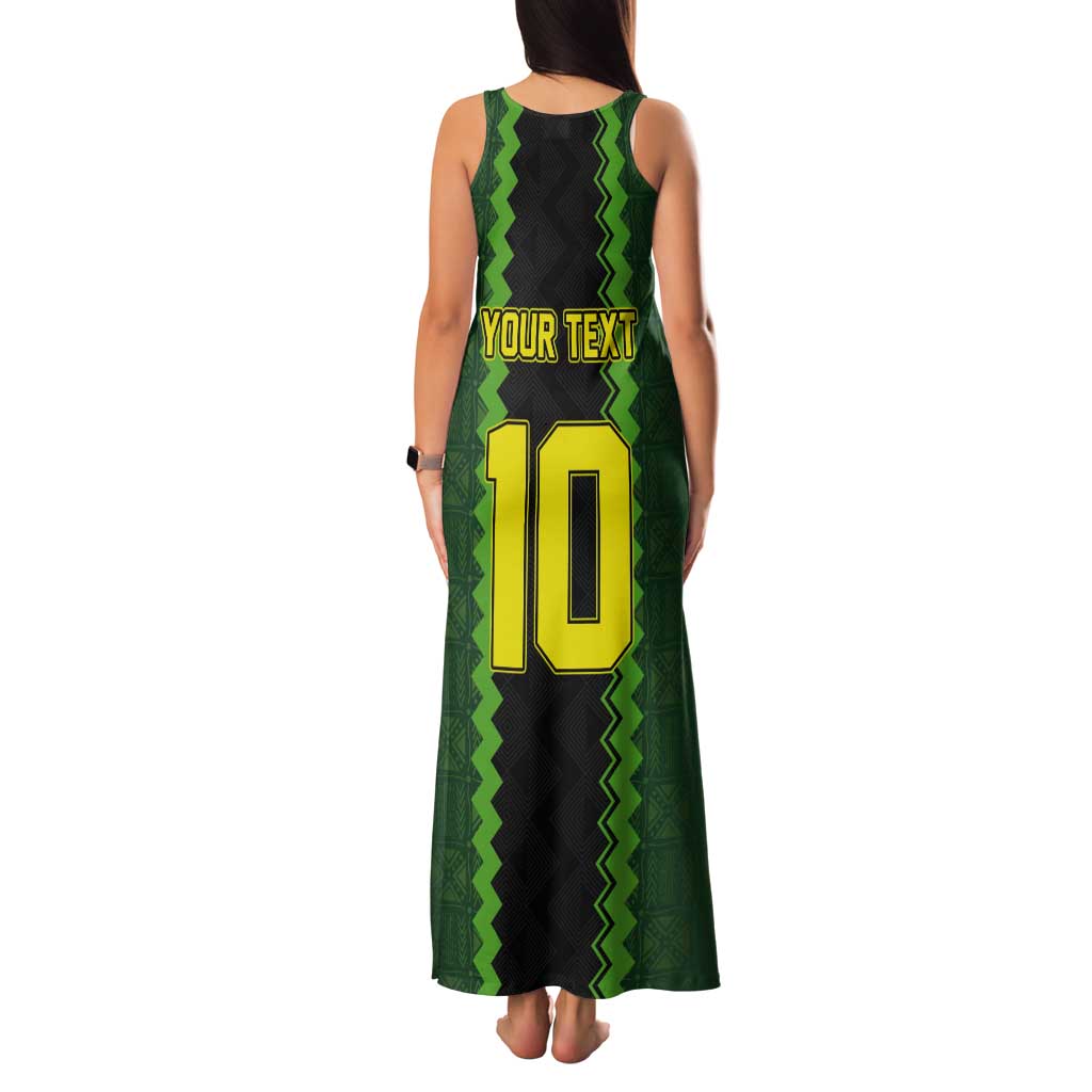Custom Mali Football Tank Maxi Dress Les Aigles-Green Gold and Red