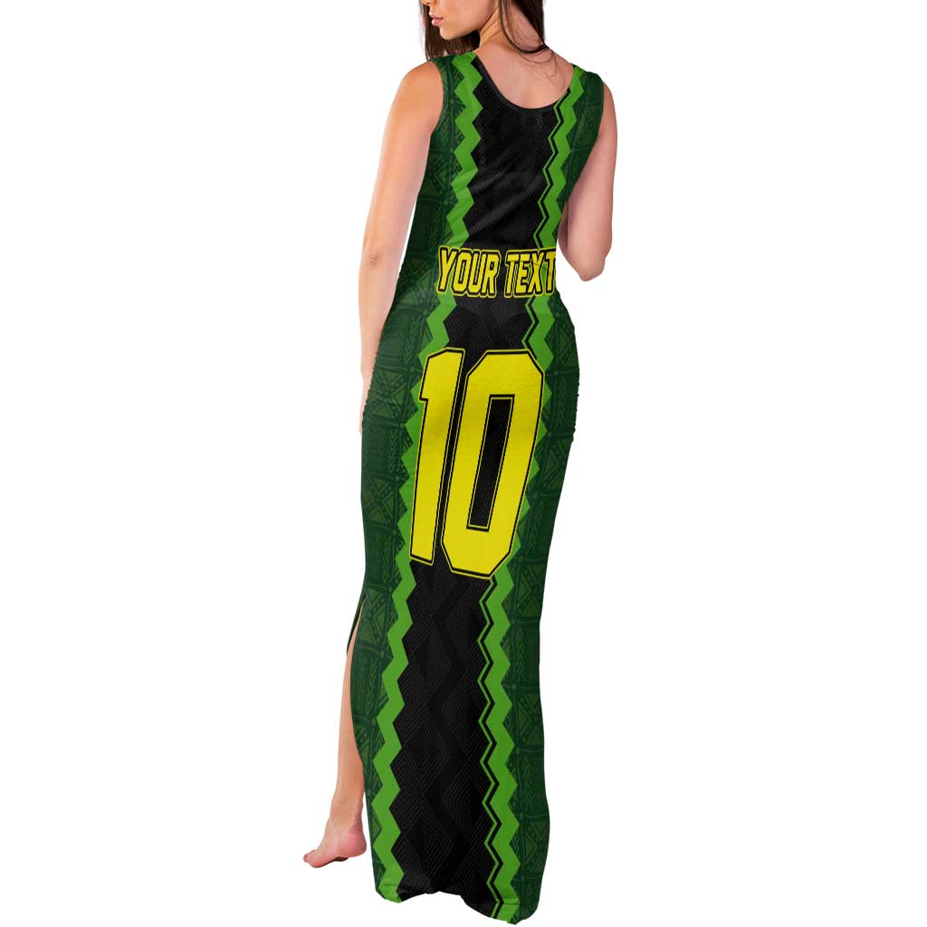 Custom Mali Football Tank Maxi Dress Les Aigles-Green Gold and Red