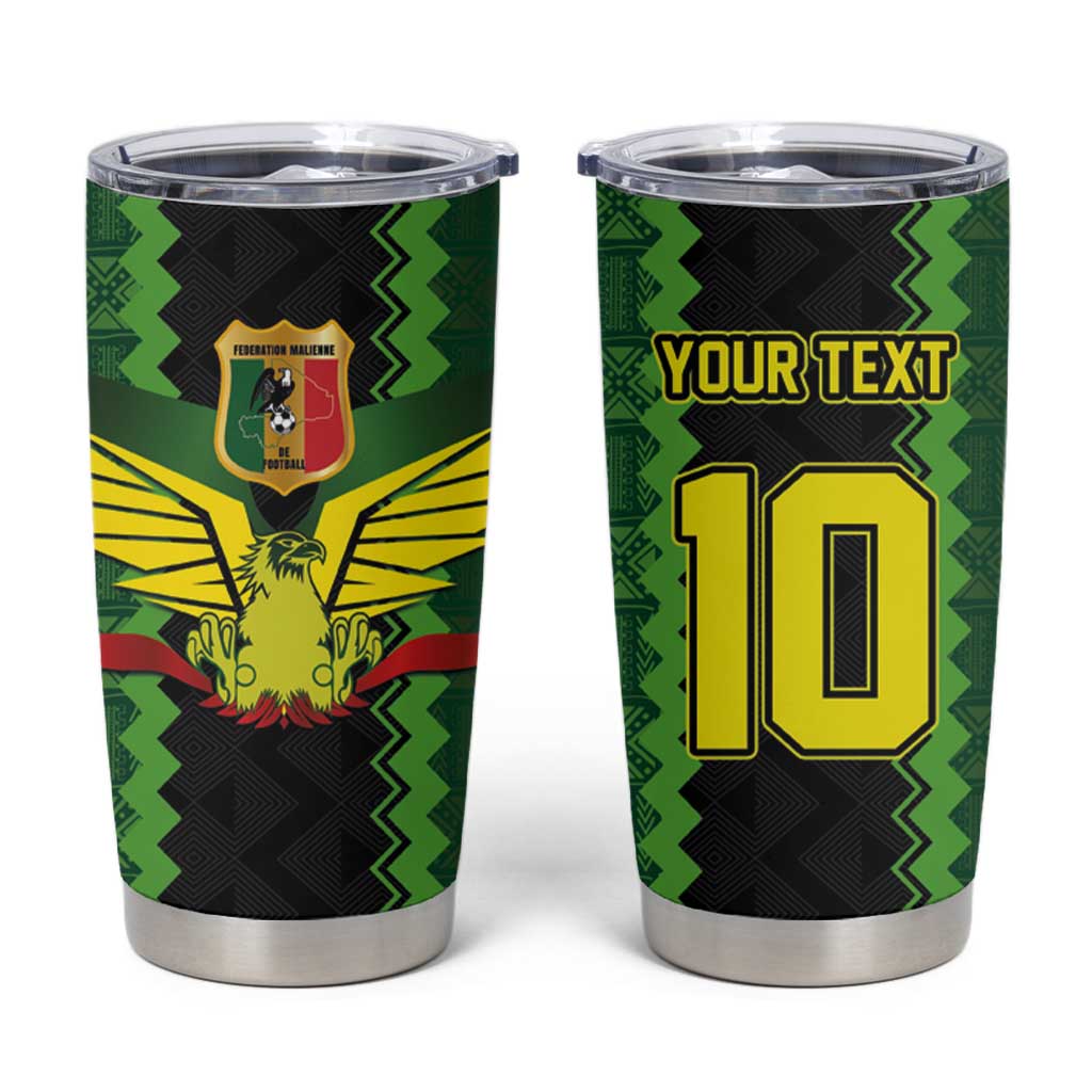 Custom Mali Football Tumbler Cup Les Aigles-Green Gold and Red