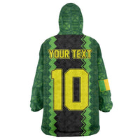 Custom Mali Football Wearable Blanket Hoodie Les Aigles-Green Gold and Red