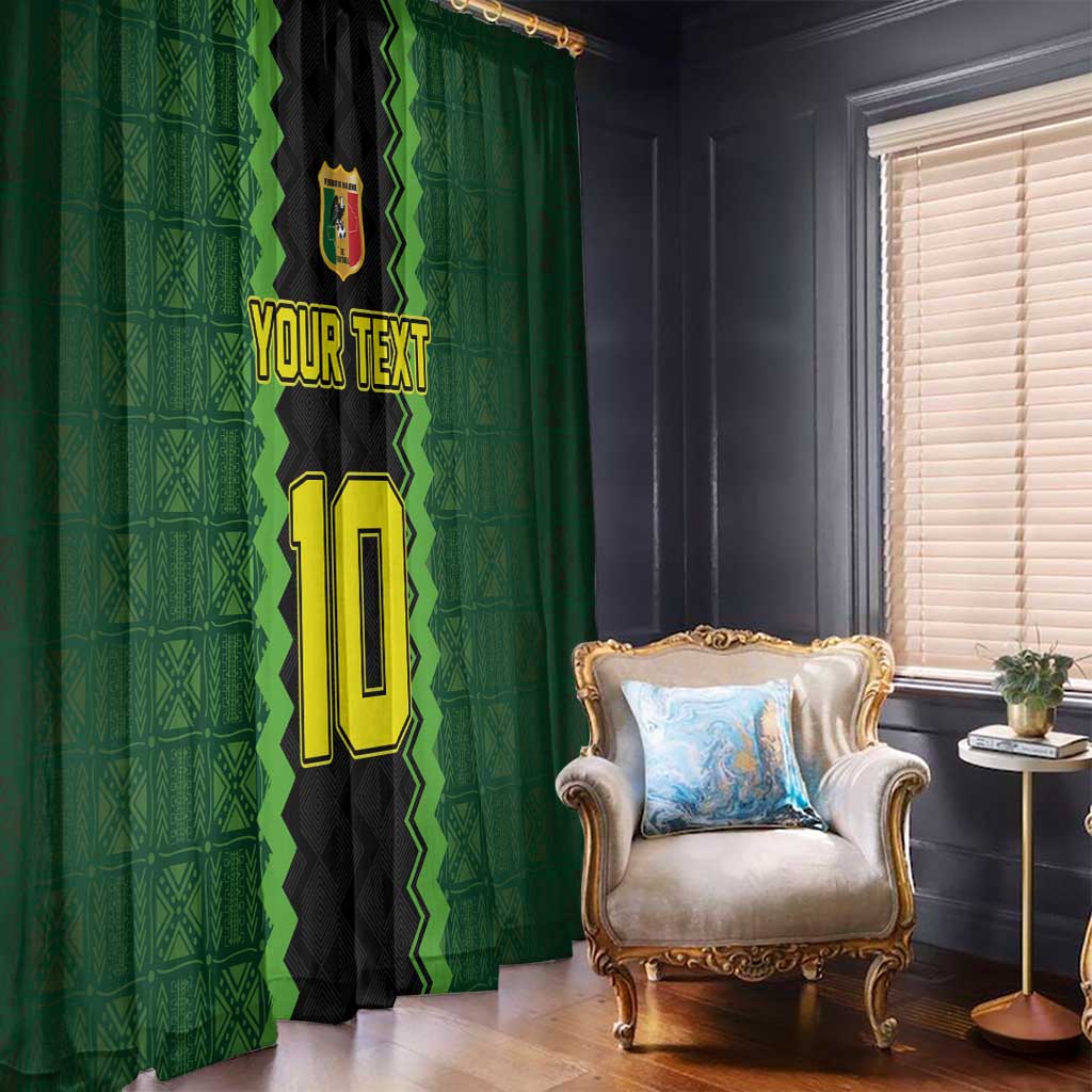 Custom Mali Football Window Curtain Les Aigles-Green Gold and Red