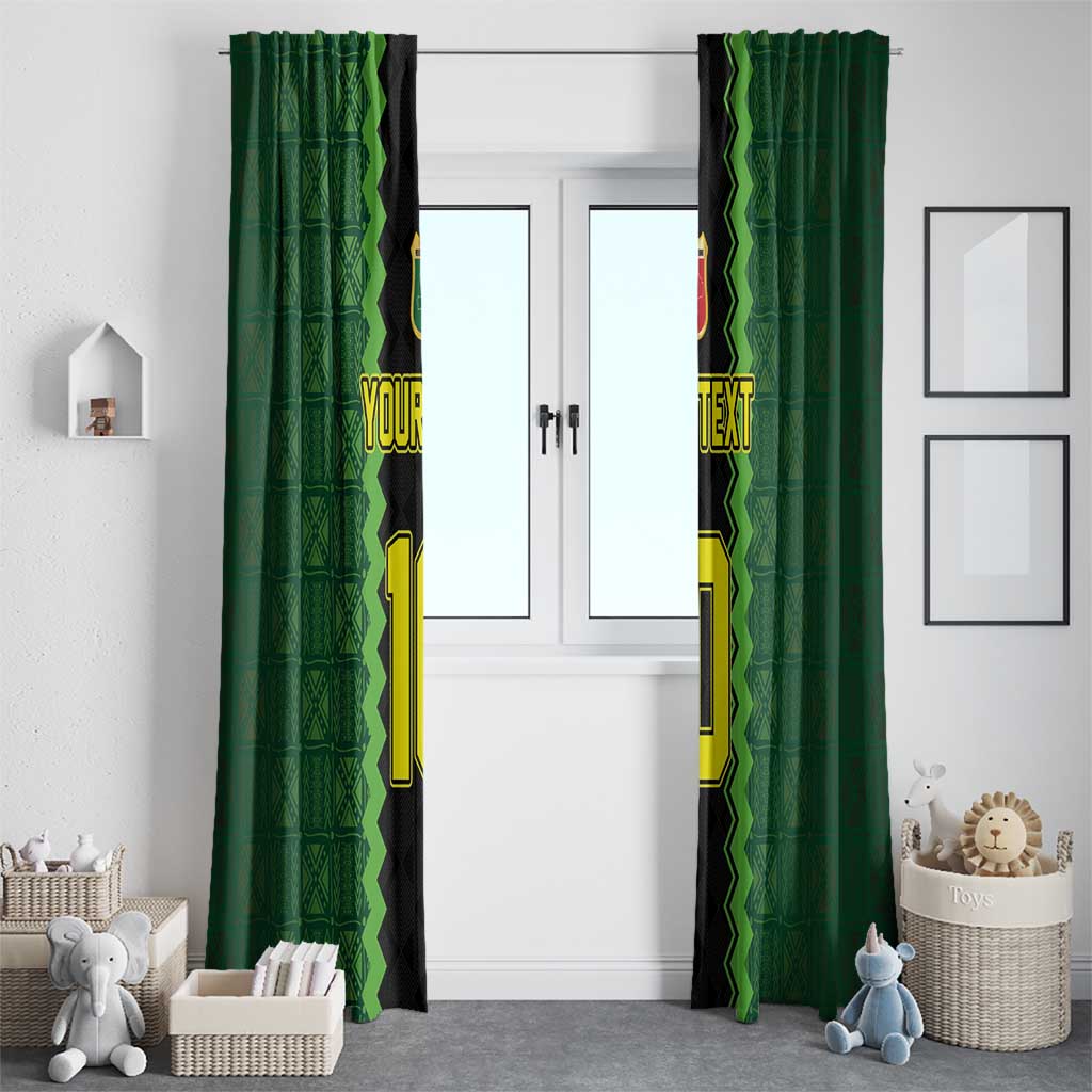 Custom Mali Football Window Curtain Les Aigles-Green Gold and Red