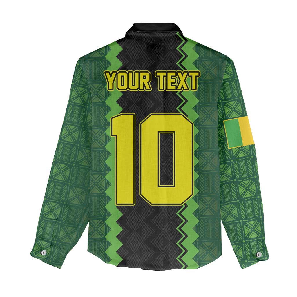Custom Mali Football Women Casual Shirt Les Aigles-Green Gold and Red