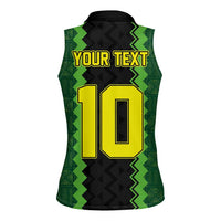 Custom Mali Football Women Sleeveless Polo Shirt Les Aigles-Green Gold and Red