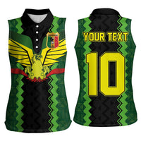 Custom Mali Football Women Sleeveless Polo Shirt Les Aigles-Green Gold and Red