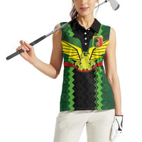 Custom Mali Football Women Sleeveless Polo Shirt Les Aigles-Green Gold and Red