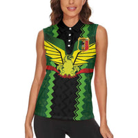 Custom Mali Football Women Sleeveless Polo Shirt Les Aigles-Green Gold and Red