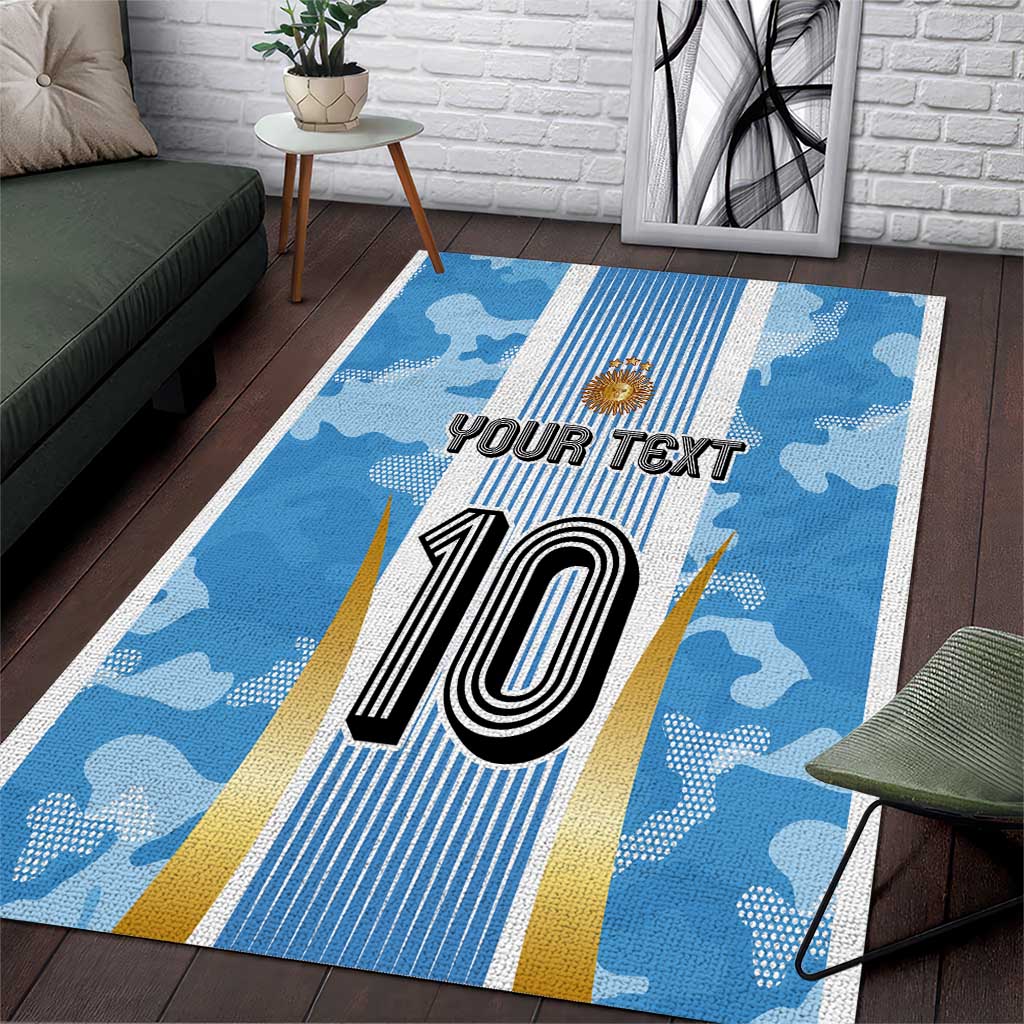 Custom Argentina Football Area Rug La Albiceleste Three Times The Best in The World
