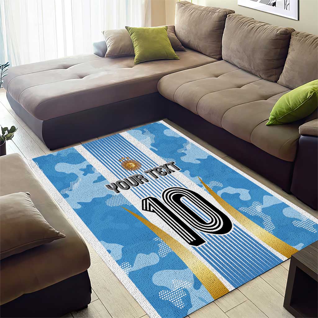 Custom Argentina Football Area Rug La Albiceleste Three Times The Best in The World