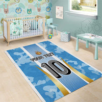 Custom Argentina Football Area Rug La Albiceleste Three Times The Best in The World