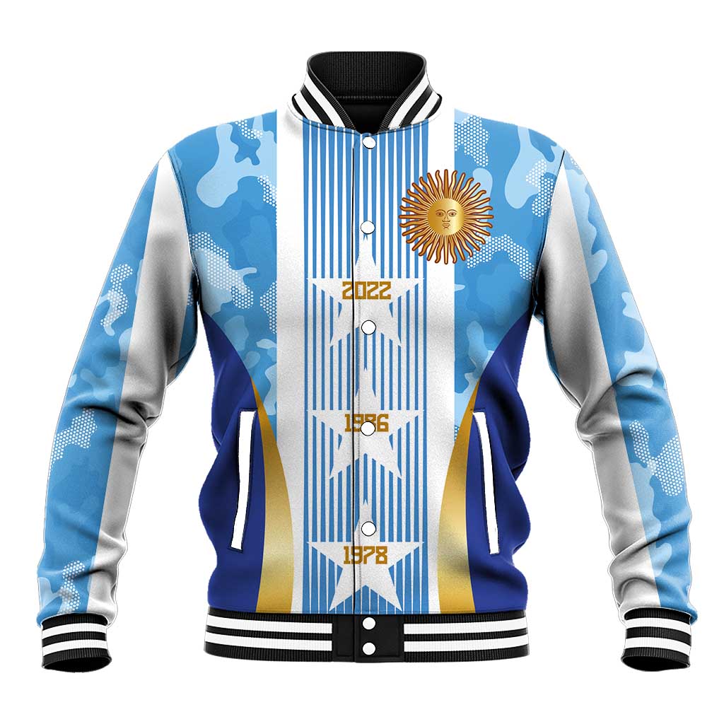 Custom Argentina Football Baseball Jacket La Albiceleste Three Times The Best in The World