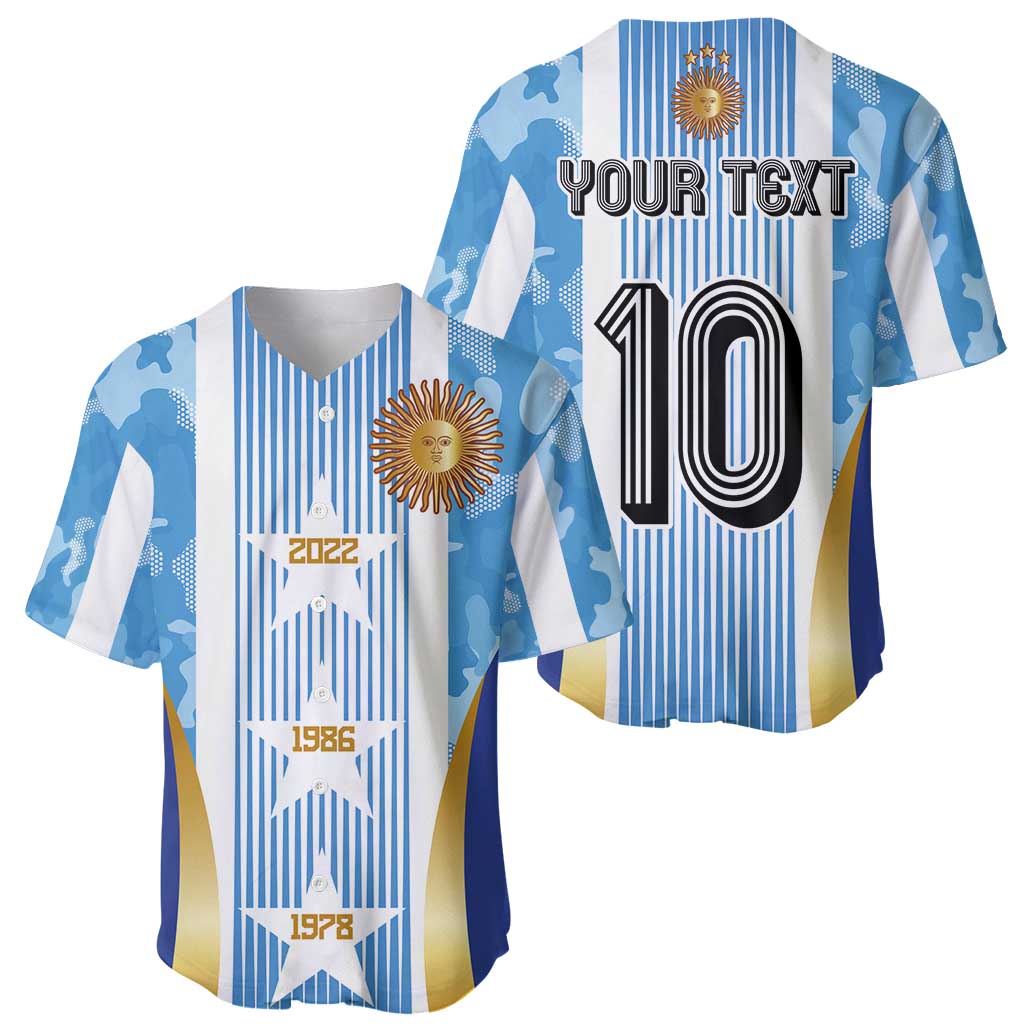 Custom Argentina Football Baseball Jersey La Albiceleste Three Times The Best in The World