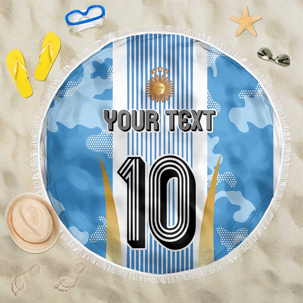 Custom Argentina Football Beach Blanket La Albiceleste Three Times The Best in The World