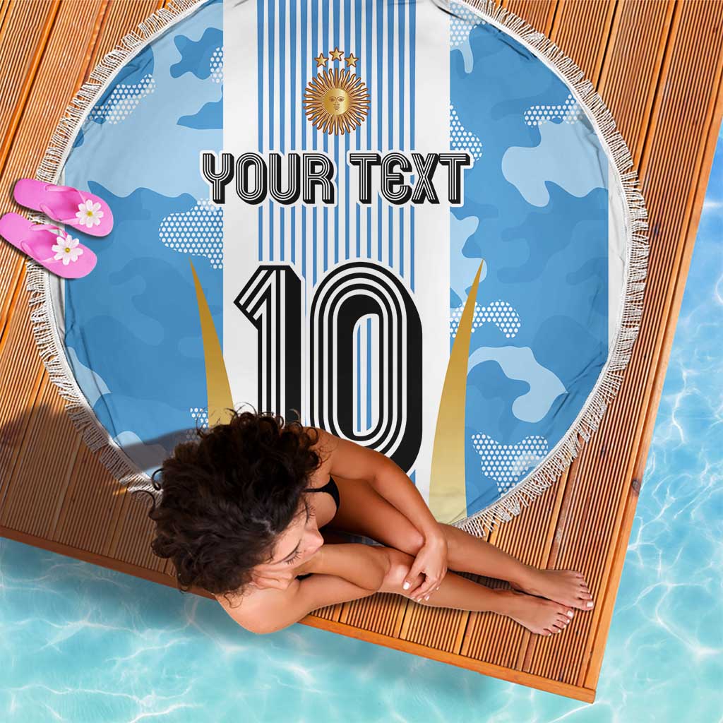 Custom Argentina Football Beach Blanket La Albiceleste Three Times The Best in The World