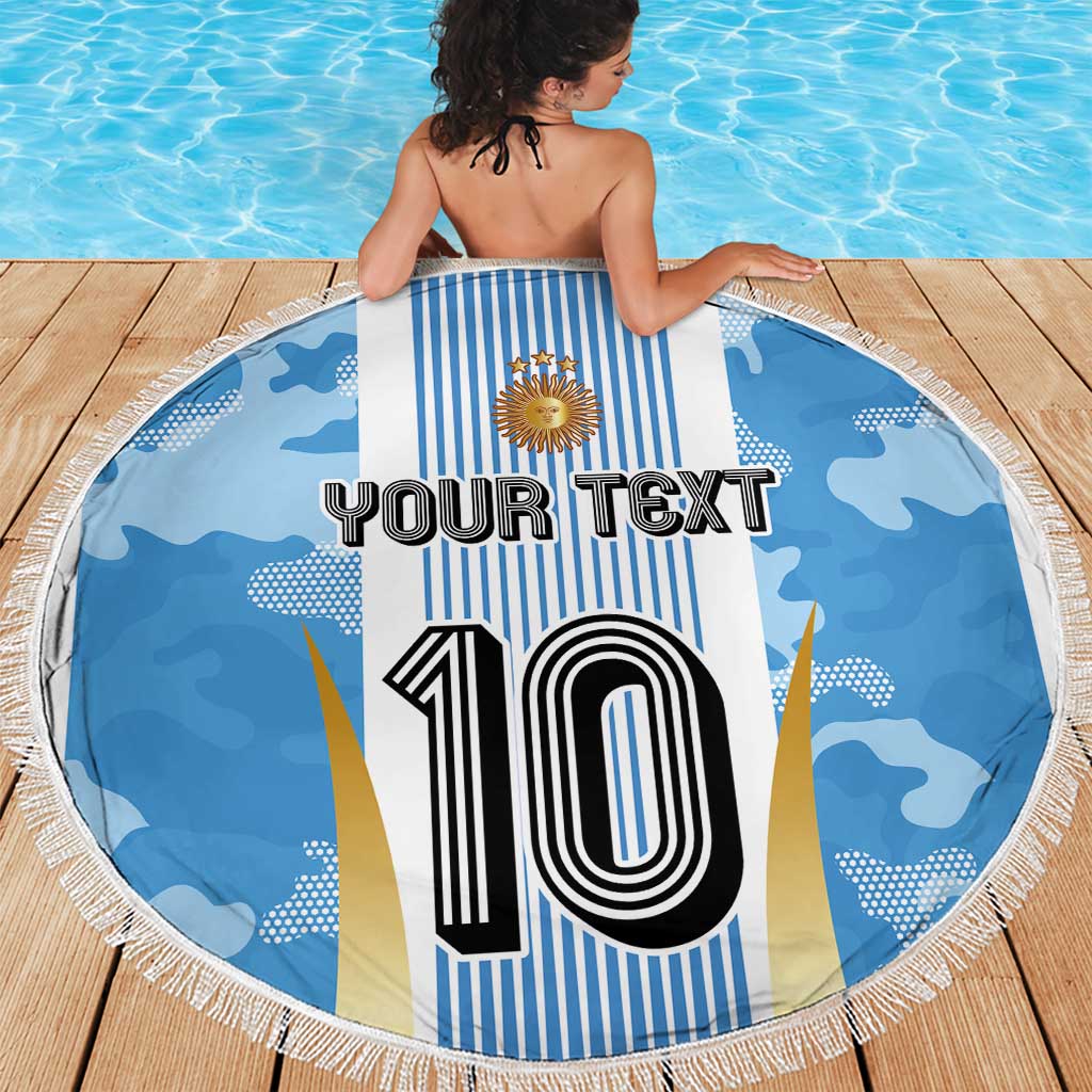 Custom Argentina Football Beach Blanket La Albiceleste Three Times The Best in The World