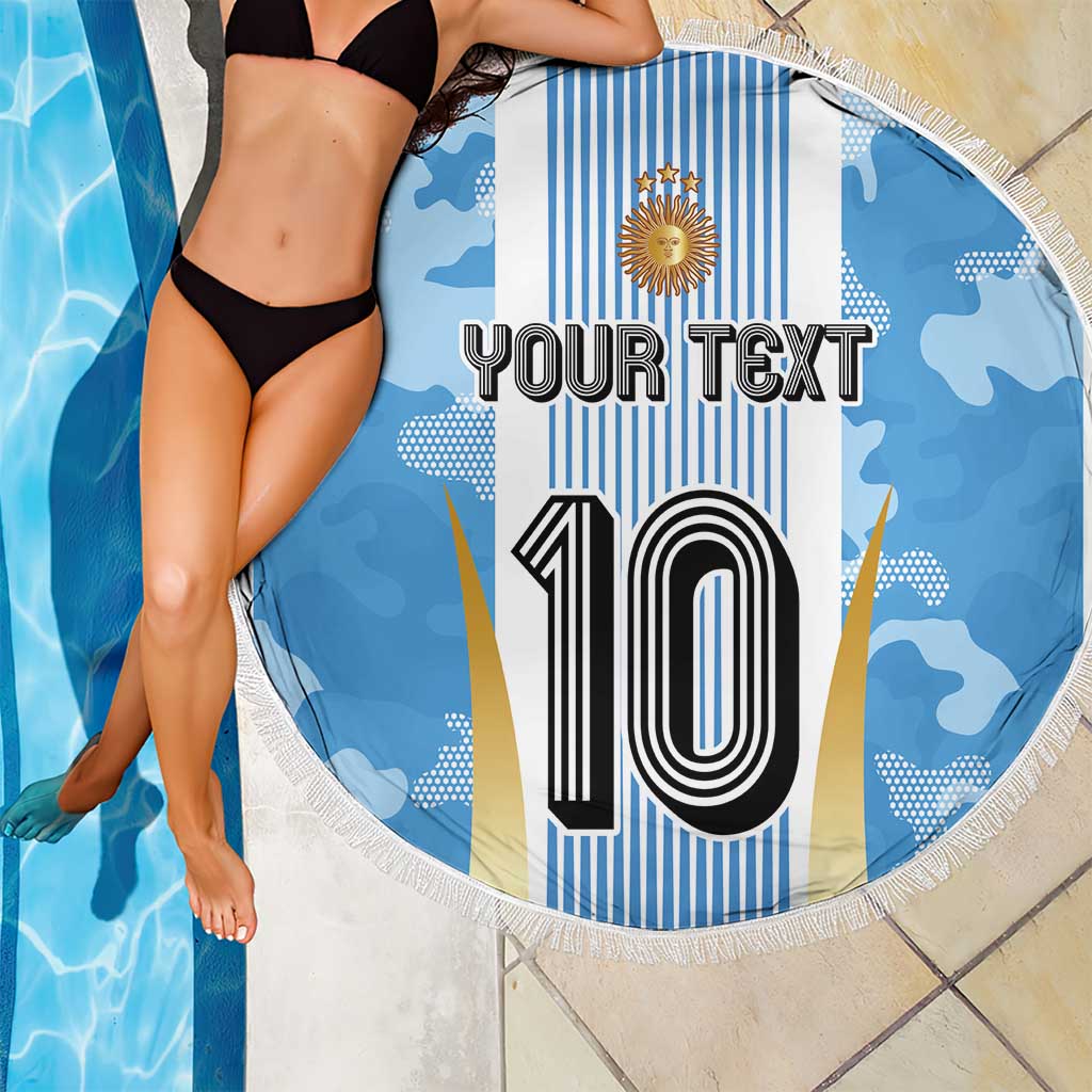 Custom Argentina Football Beach Blanket La Albiceleste Three Times The Best in The World