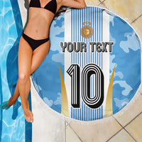 Custom Argentina Football Beach Blanket La Albiceleste Three Times The Best in The World