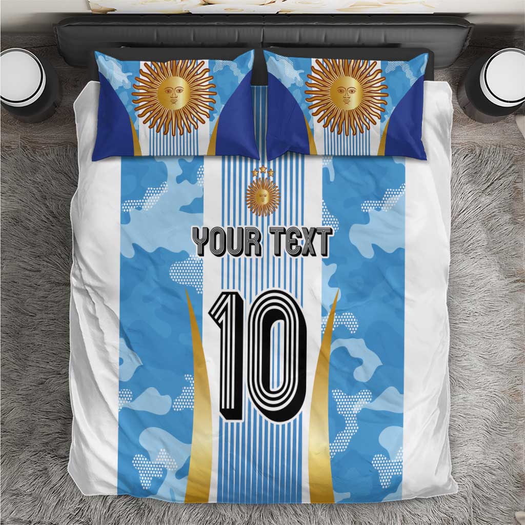 Custom Argentina Football Bedding Set La Albiceleste Three Times The Best in The World