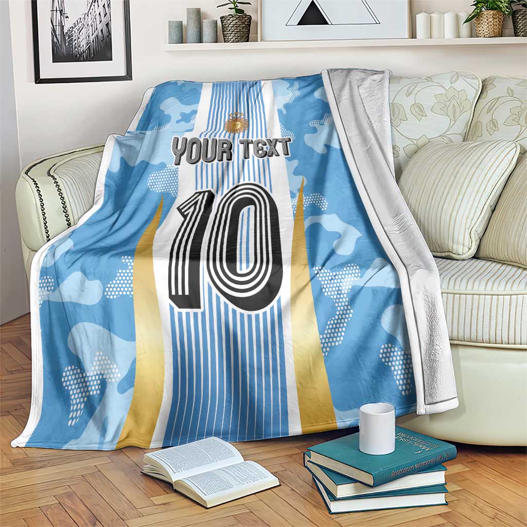 Custom Argentina Football Blanket La Albiceleste Three Times The Best in The World