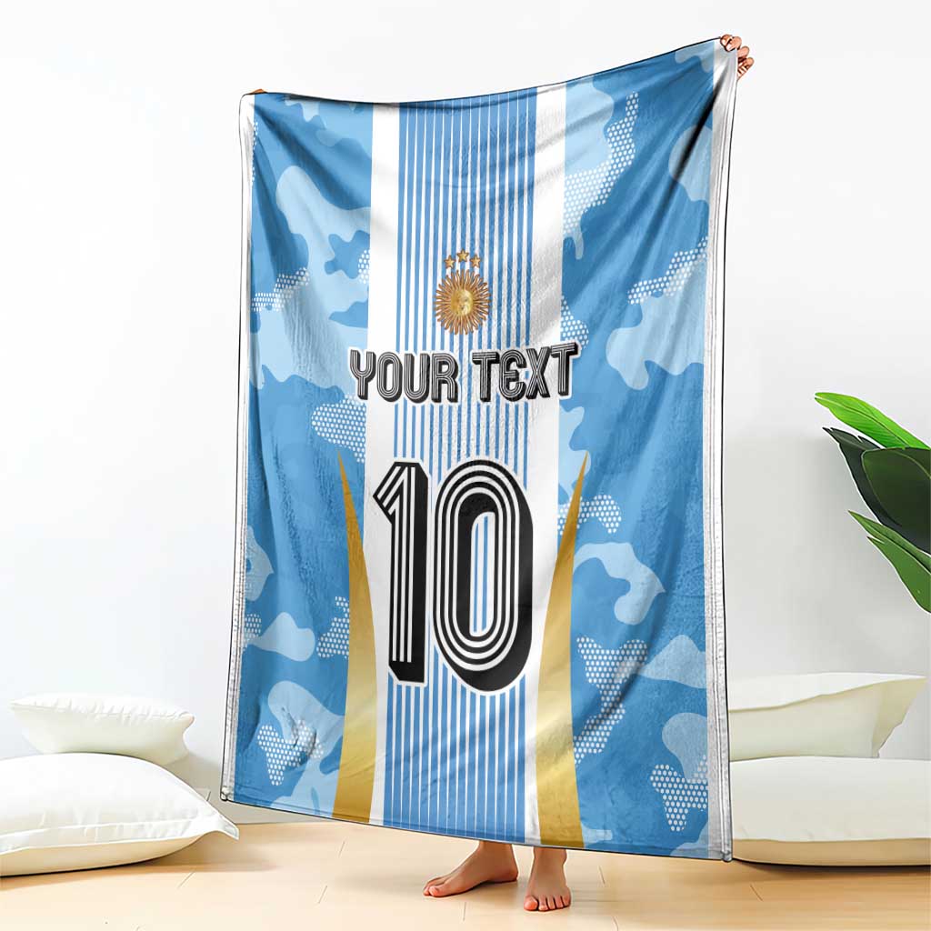 Custom Argentina Football Blanket La Albiceleste Three Times The Best in The World