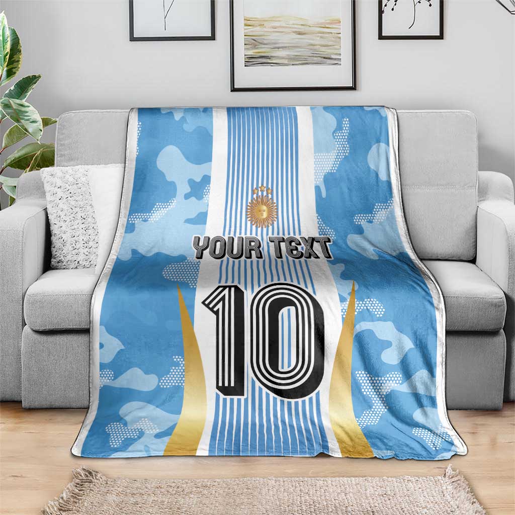 Custom Argentina Football Blanket La Albiceleste Three Times The Best in The World