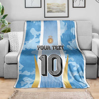 Custom Argentina Football Blanket La Albiceleste Three Times The Best in The World