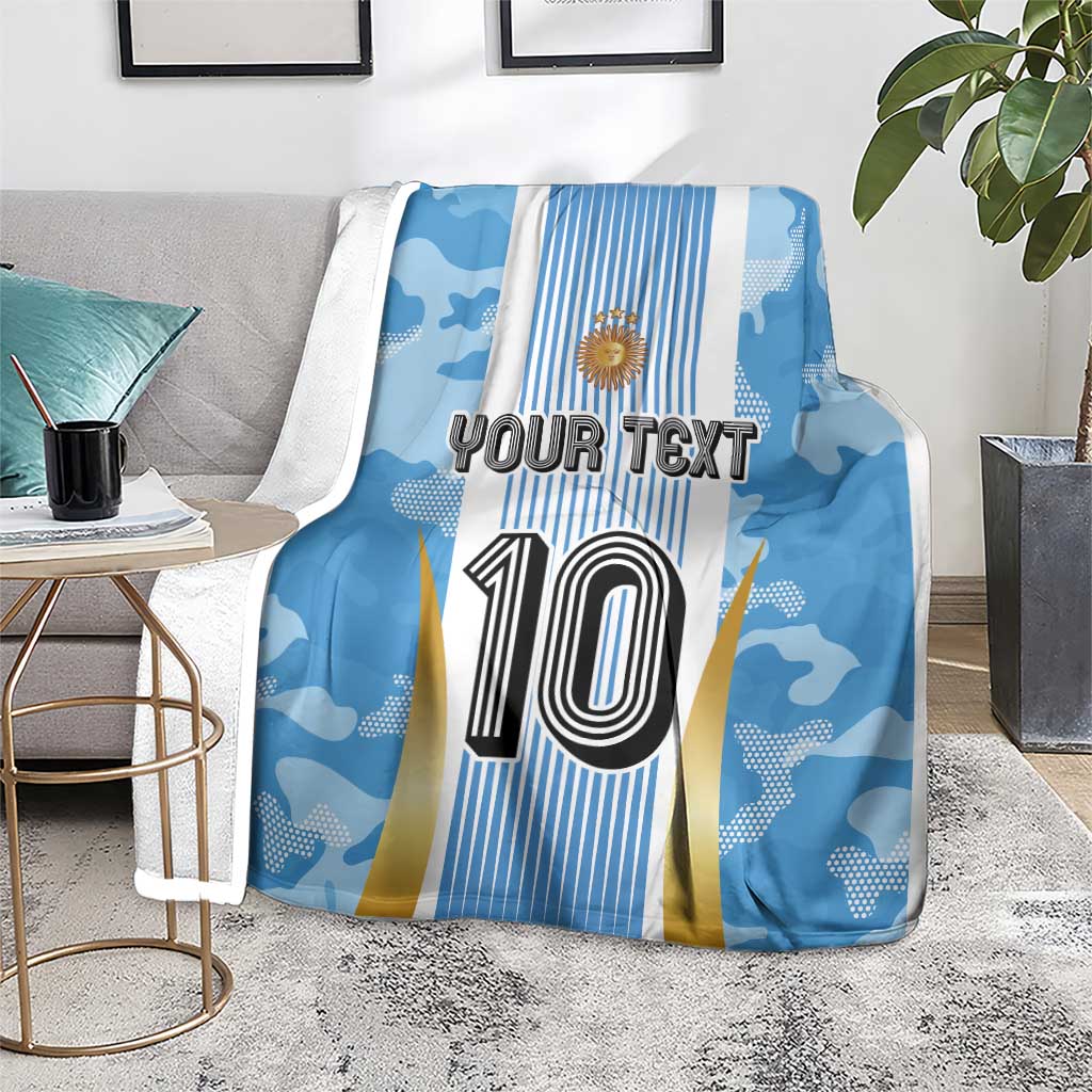 Custom Argentina Football Blanket La Albiceleste Three Times The Best in The World