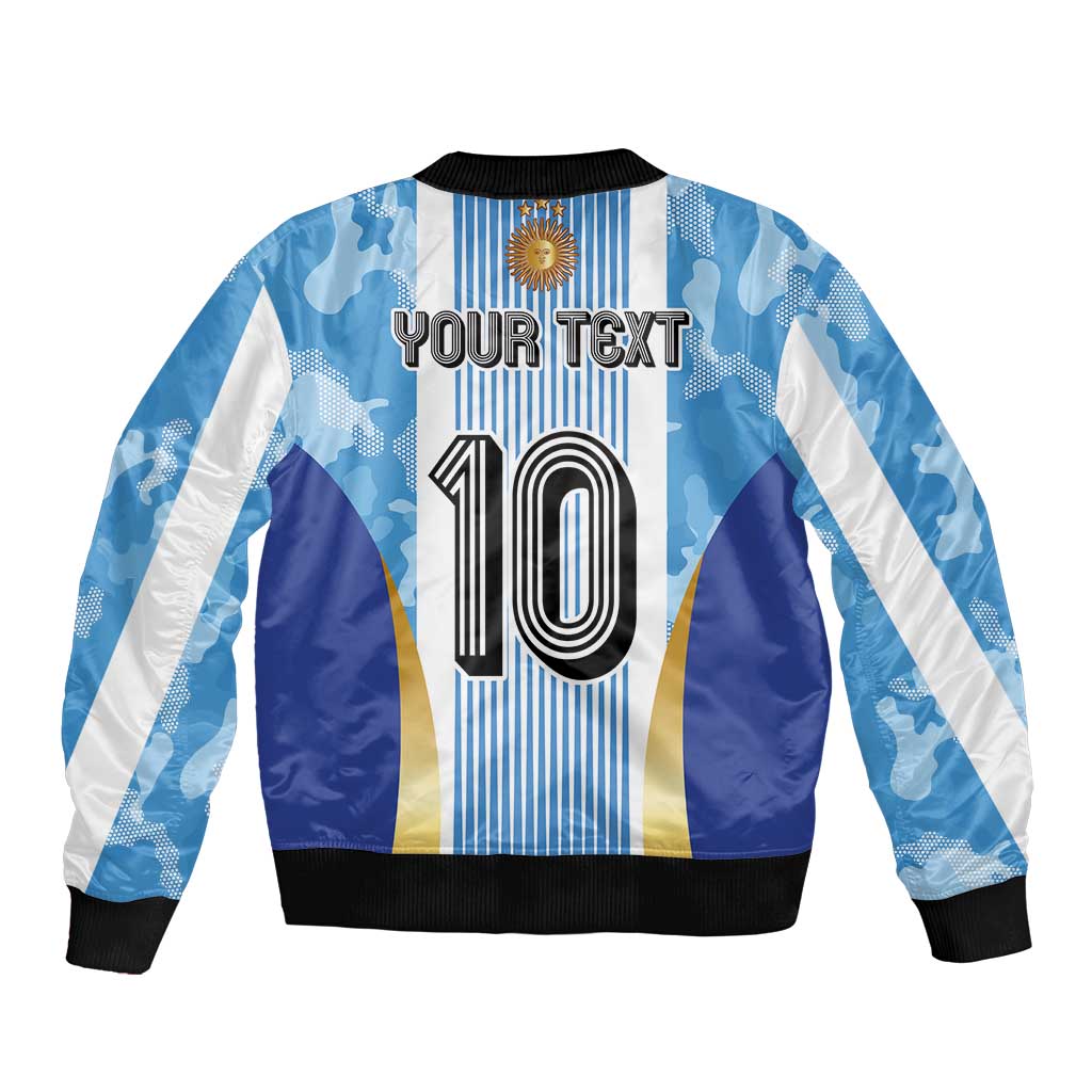 Custom Argentina Football Bomber Jacket La Albiceleste Three Times The Best in The World