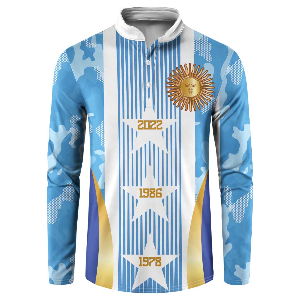 Custom Argentina Football Button Sweatshirt La Albiceleste Three Times The Best in The World