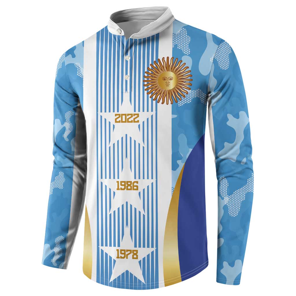 Custom Argentina Football Button Sweatshirt La Albiceleste Three Times The Best in The World