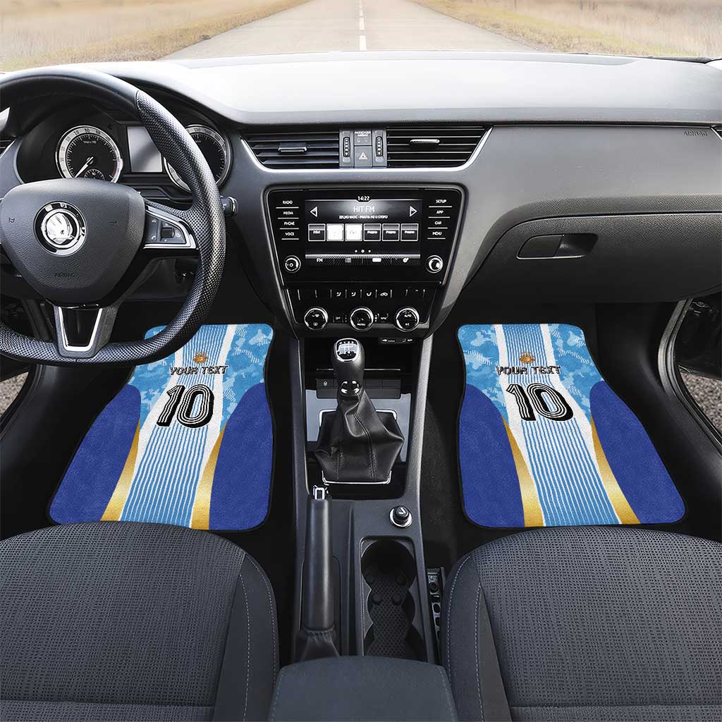 Custom Argentina Football Car Mats La Albiceleste Three Times The Best in The World