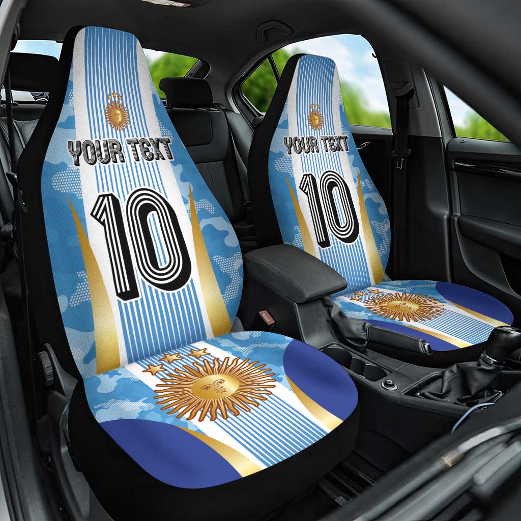 Custom Argentina Football Car Seat Cover La Albiceleste Three Times The Best in The World