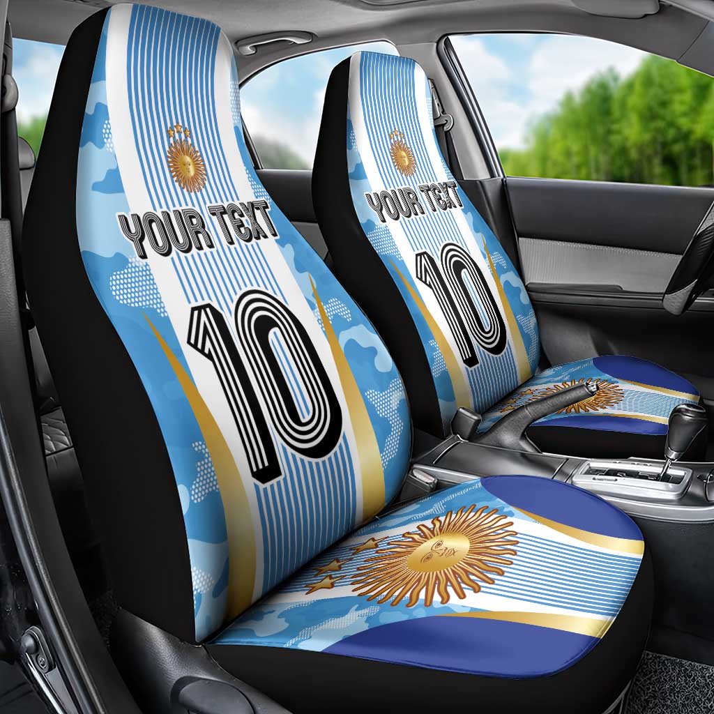 Custom Argentina Football Car Seat Cover La Albiceleste Three Times The Best in The World