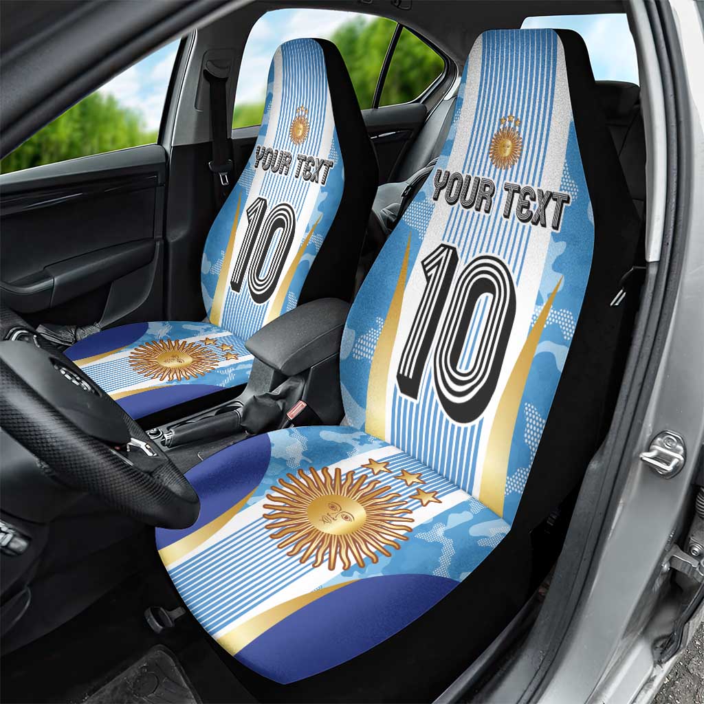 Custom Argentina Football Car Seat Cover La Albiceleste Three Times The Best in The World