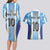 Custom Argentina Football Couples Matching Long Sleeve Bodycon Dress and Hawaiian Shirt La Albiceleste Three Times The Best in The World