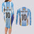 Custom Argentina Football Couples Matching Long Sleeve Bodycon Dress and Long Sleeve Button Shirt La Albiceleste Three Times The Best in The World