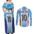 Custom Argentina Football Couples Matching Off Shoulder Maxi Dress and Long Sleeve Button Shirt La Albiceleste Three Times The Best in The World