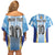 Custom Argentina Football Couples Matching Off Shoulder Short Dress and Hawaiian Shirt La Albiceleste Three Times The Best in The World