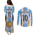 Custom Argentina Football Couples Matching Puletasi and Long Sleeve Button Shirt La Albiceleste Three Times The Best in The World