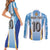Custom Argentina Football Couples Matching Short Sleeve Bodycon Dress and Long Sleeve Button Shirt La Albiceleste Three Times The Best in The World