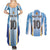 Custom Argentina Football Couples Matching Summer Maxi Dress and Long Sleeve Button Shirt La Albiceleste Three Times The Best in The World
