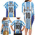 Custom Argentina Football Family Matching Long Sleeve Bodycon Dress and Hawaiian Shirt La Albiceleste Three Times The Best in The World