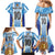 Custom Argentina Football Family Matching Mermaid Dress and Hawaiian Shirt La Albiceleste Three Times The Best in The World